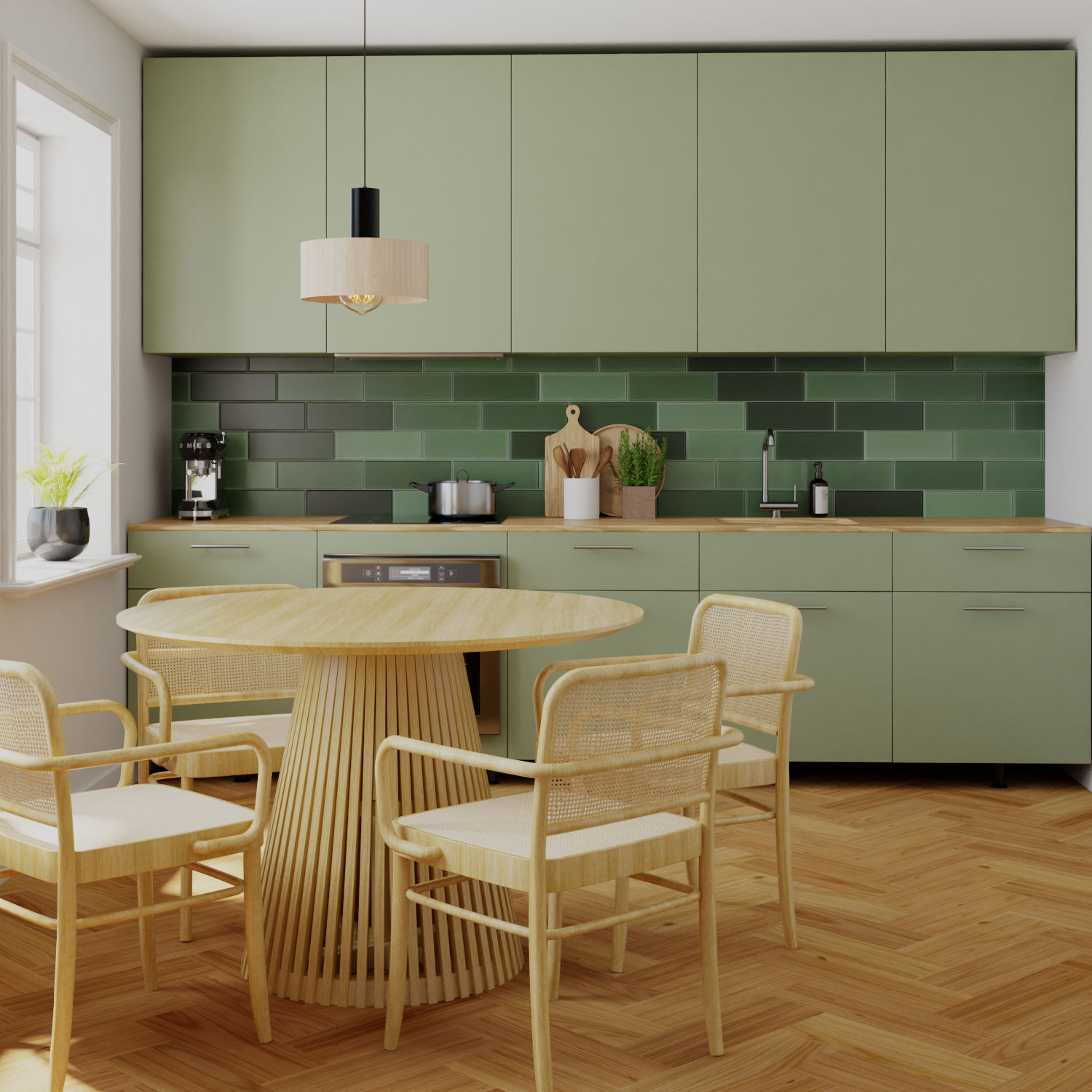 Cocina verde, por FA Interiorismo, Málaga